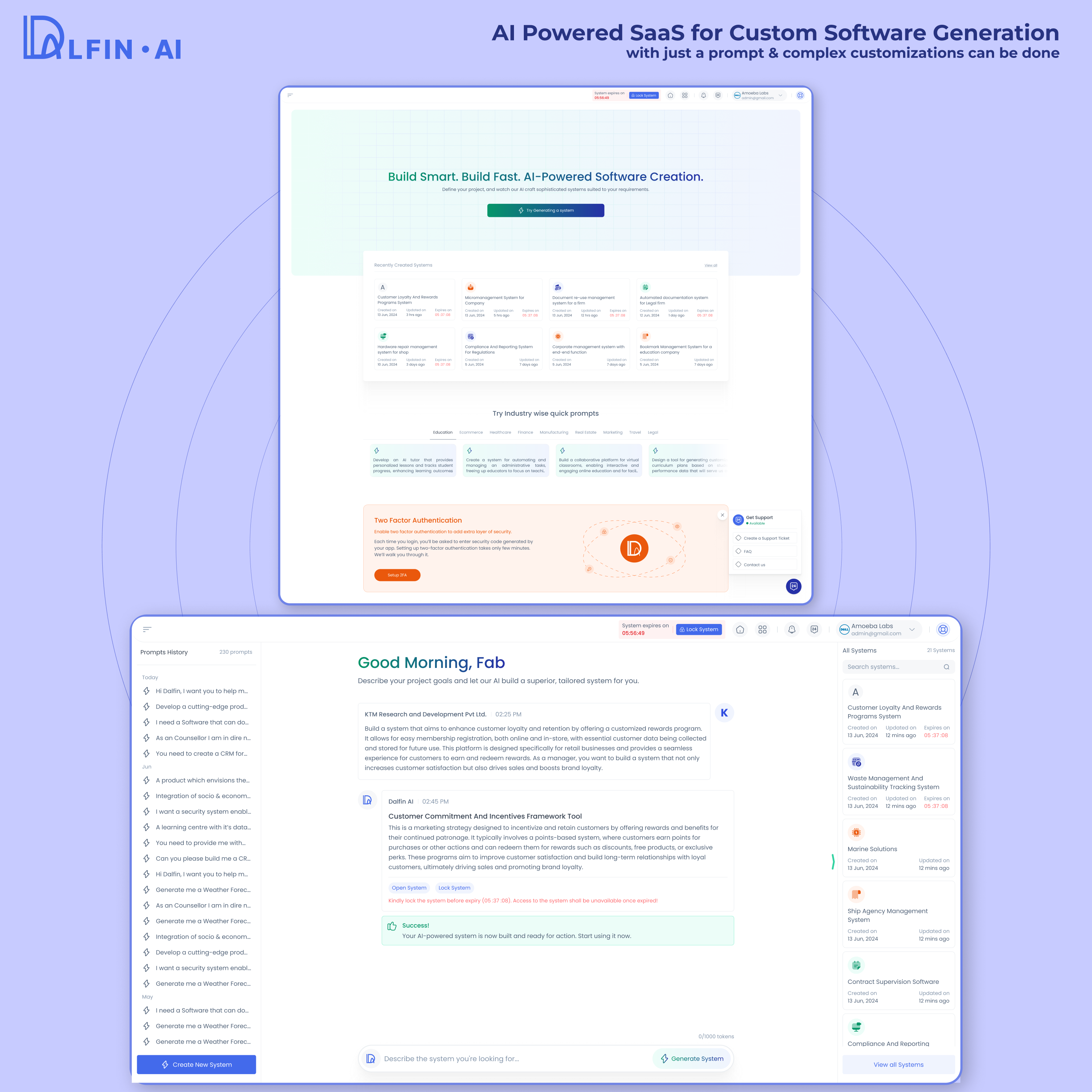 Dalfin AI – AI Powered Custom Software generation with a Prompt